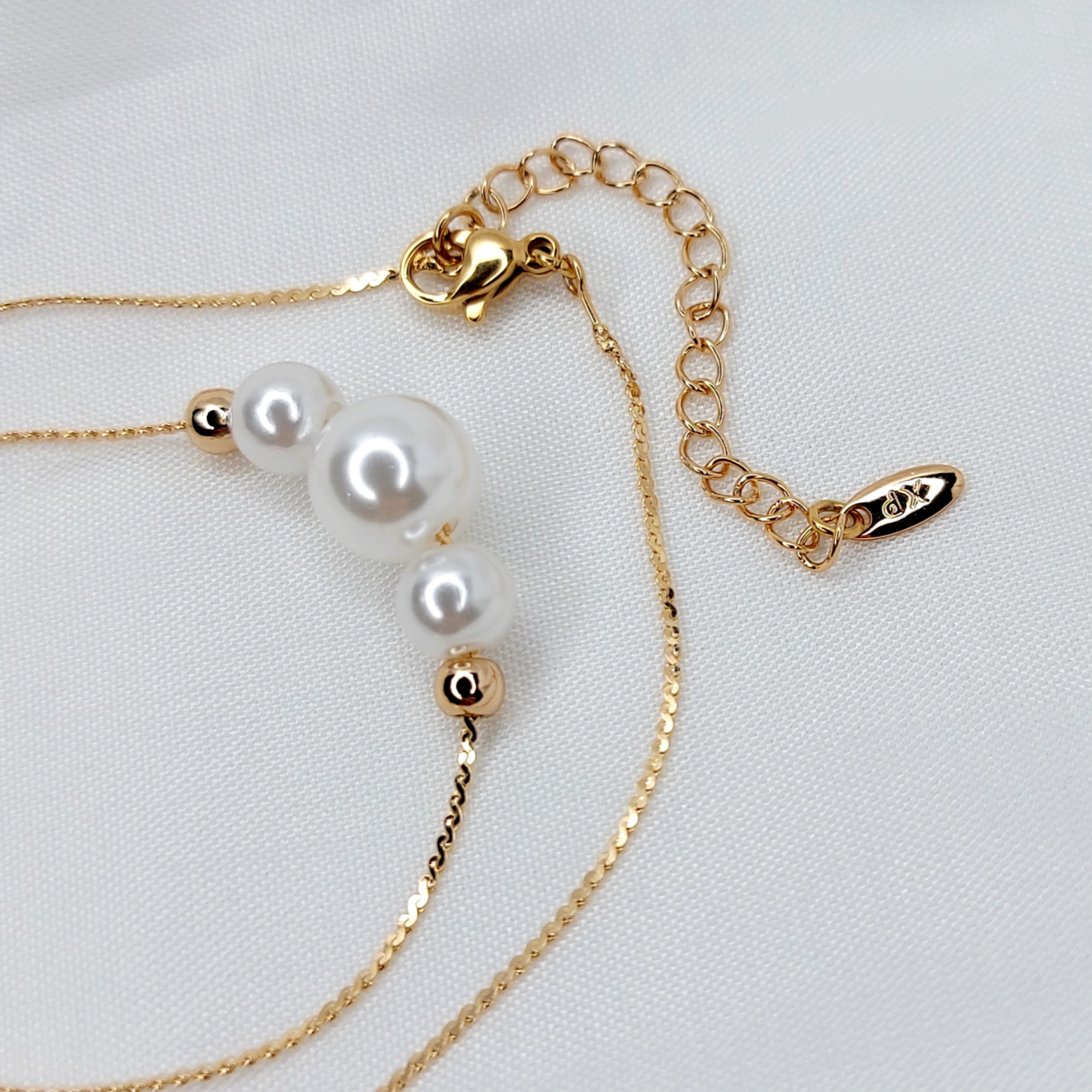 گردنبند مرواریددار طلایی ژوپینگ